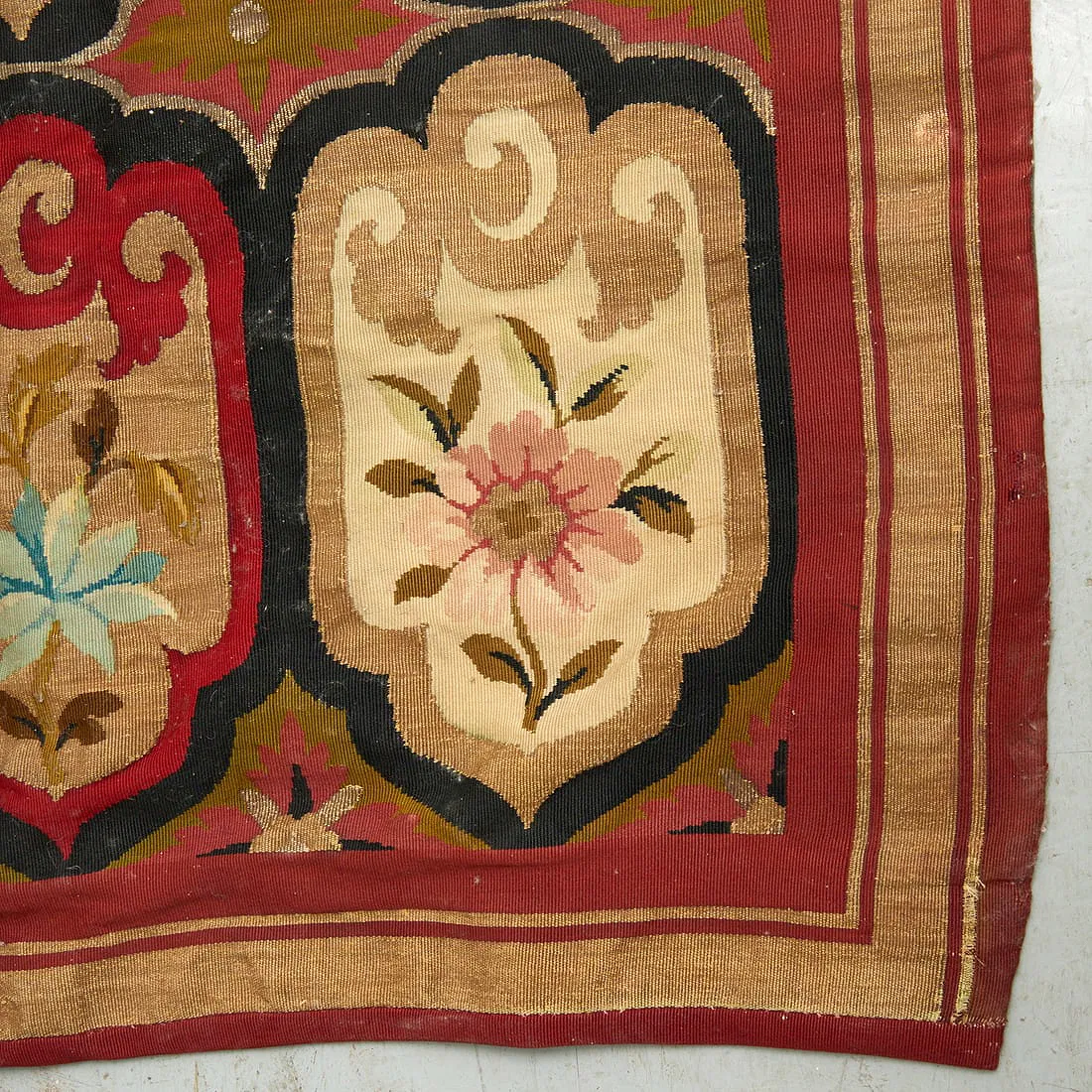 Antique Aubusson Flatweave Runner