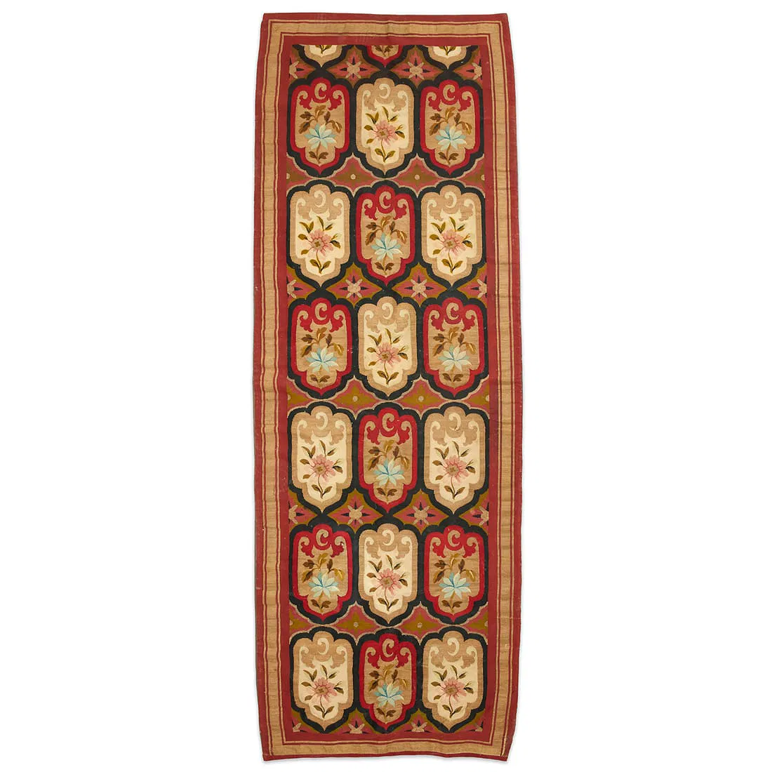 Antique Aubusson Flatweave Runner