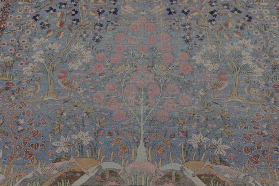 Antique Silk Kashan Runner Carpet