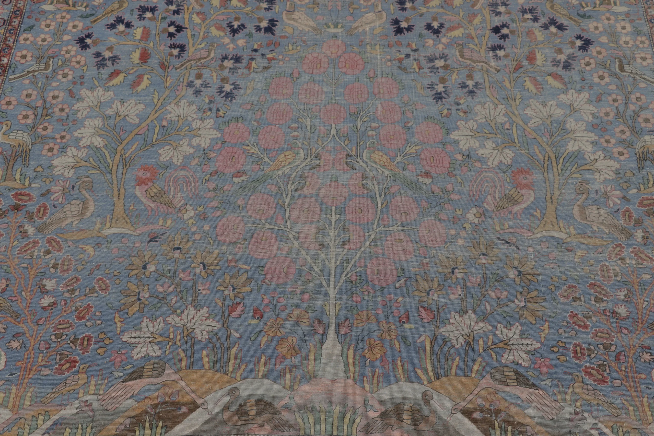 Antique Silk Kashan Runner Carpet