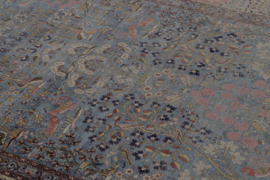 Antique Silk Kashan Runner Carpet