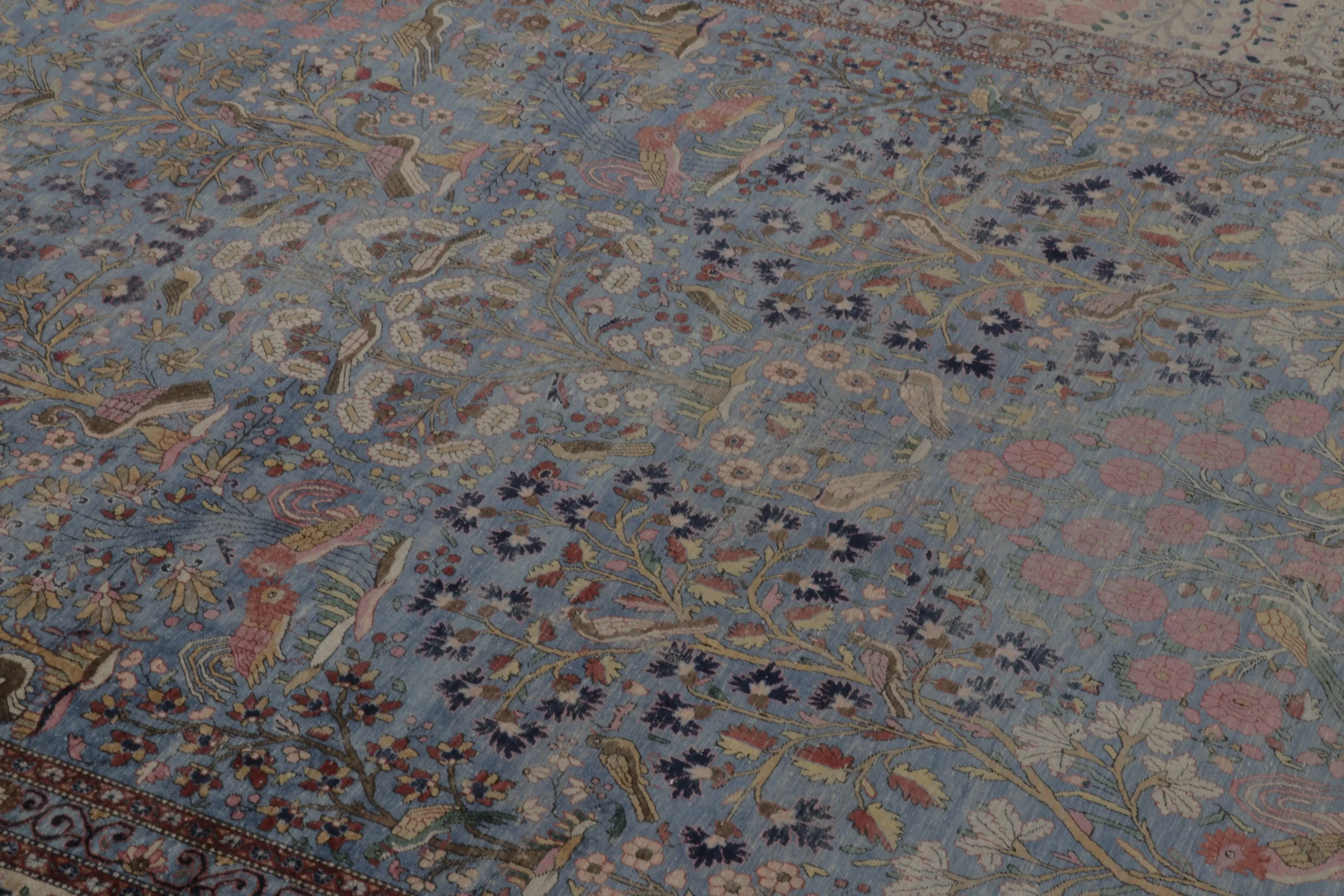 Antique Silk Kashan Runner Carpet