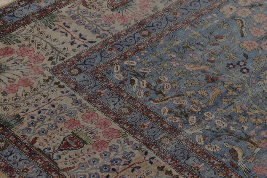 Antique Silk Kashan Runner Carpet