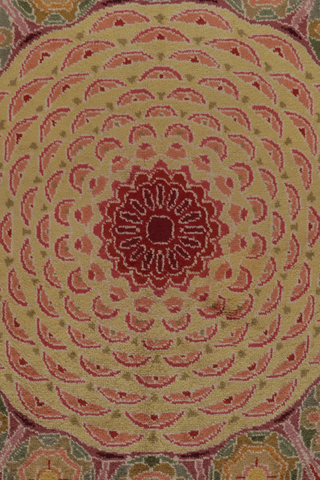 Oversized Antique French Deco Floral Rug