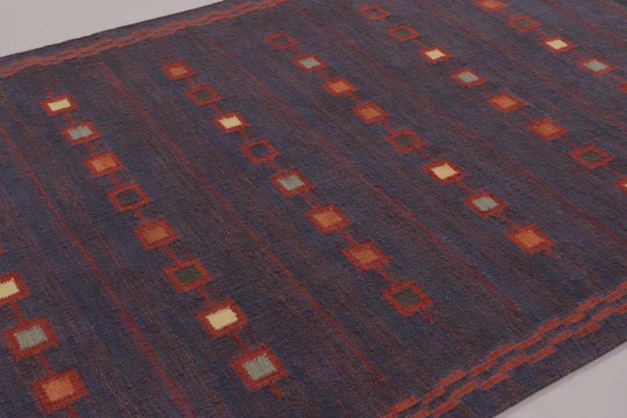 Scandinavian Geometric Flatweave Rug