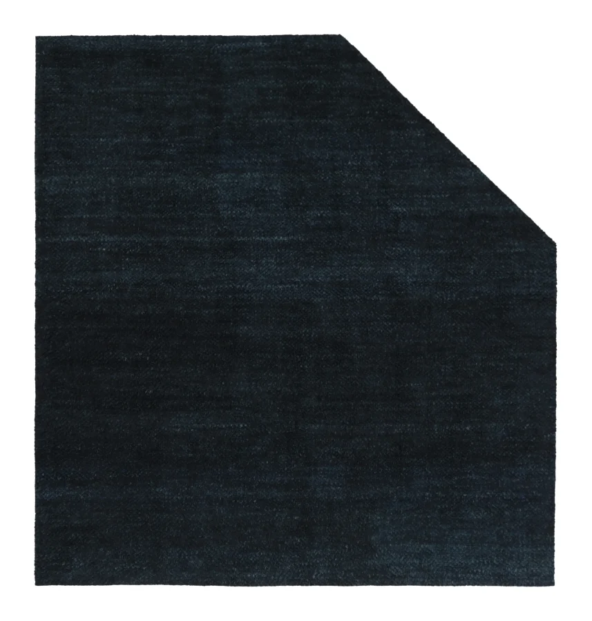 Rug & Kilim’s Textural Custom Rug Design, Midnight Blue Tone-on-tone Shaggy Pile