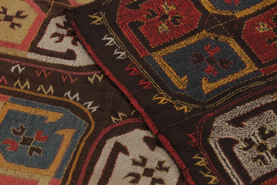 Antique Uzbek Embroidered Rug