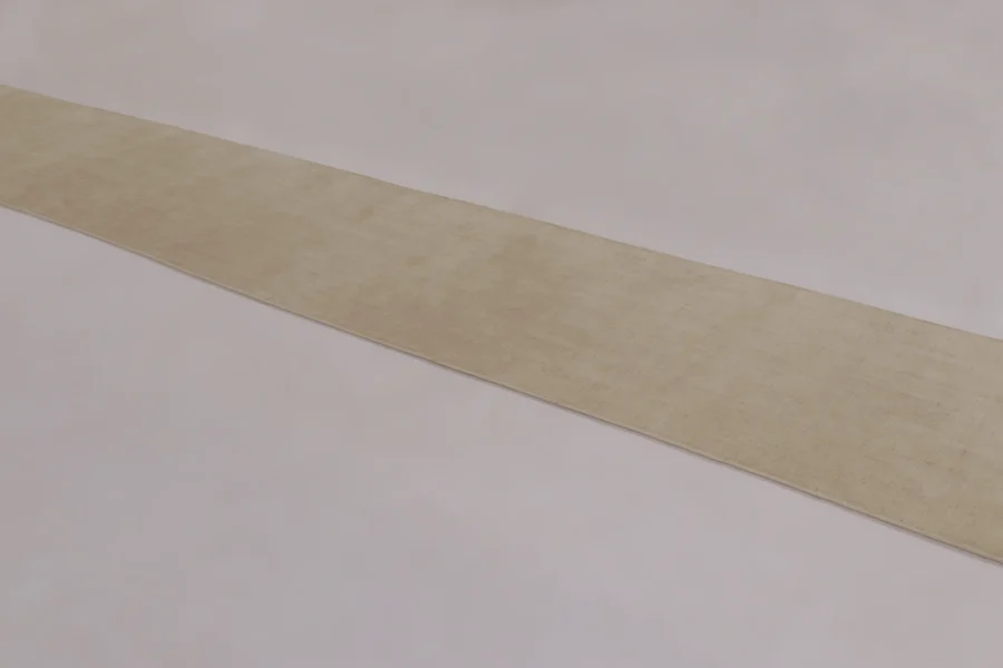 Hover image of Rug & Kilim’s Modern Textural Extra-Long Runner Rug in Cream Tones