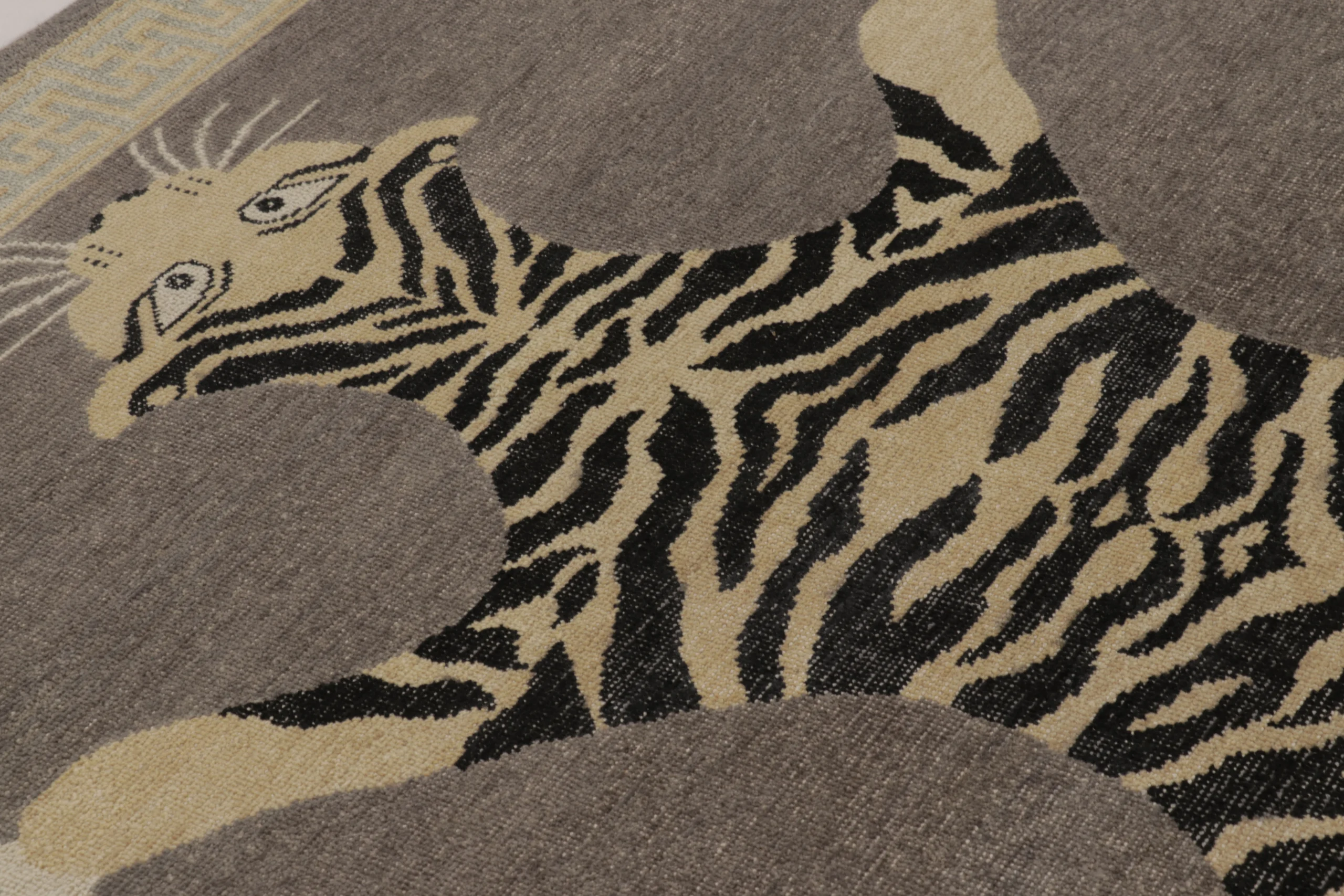 Modern Distressed Tiger Rug