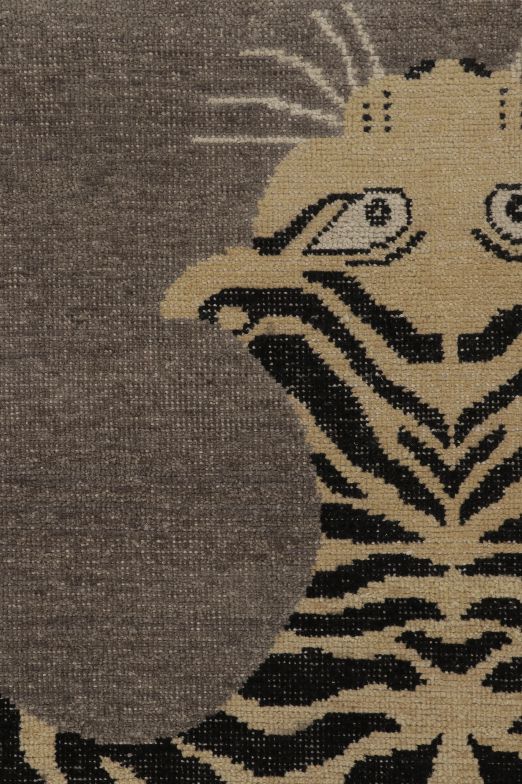 Modern Distressed Tiger Rug