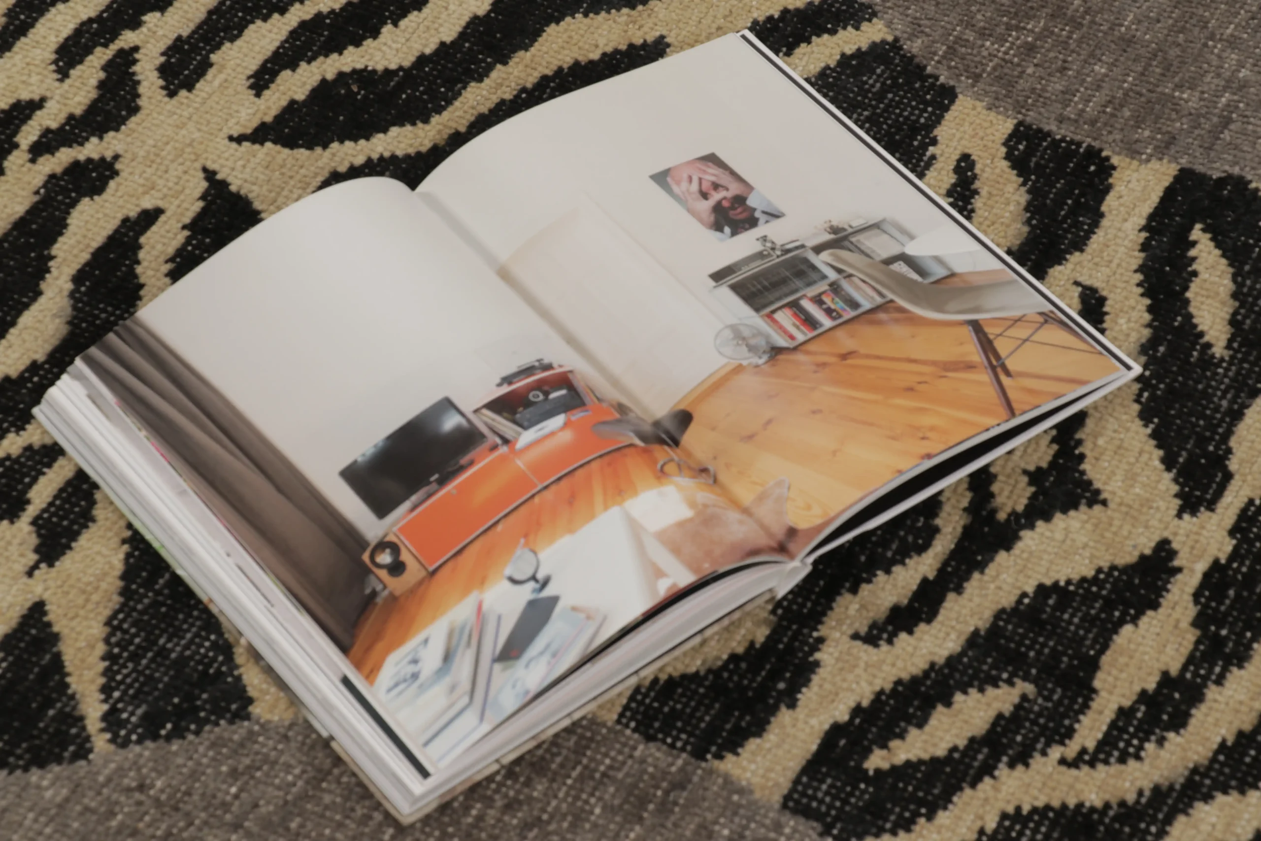 Modern Distressed Tiger Rug