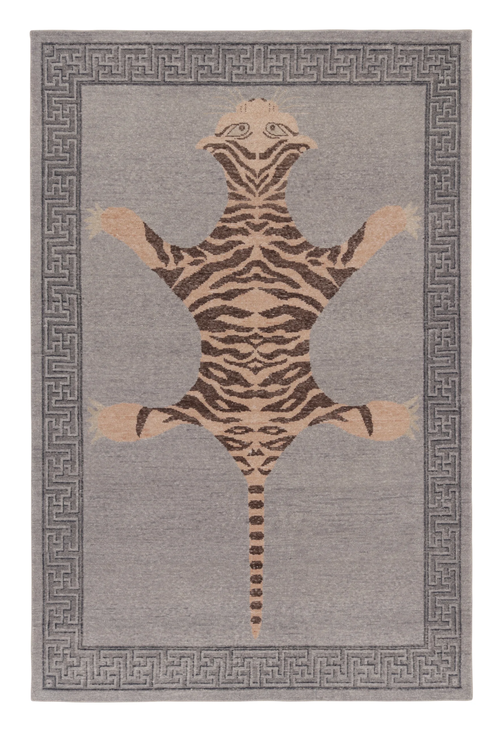 Modern Distressed Tiger Rug