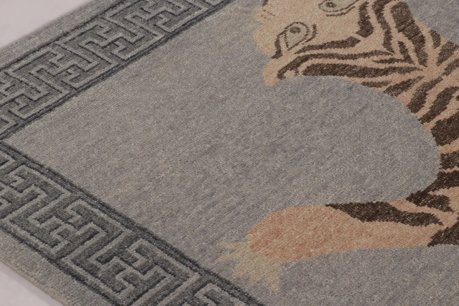 Modern Distressed Tiger Rug