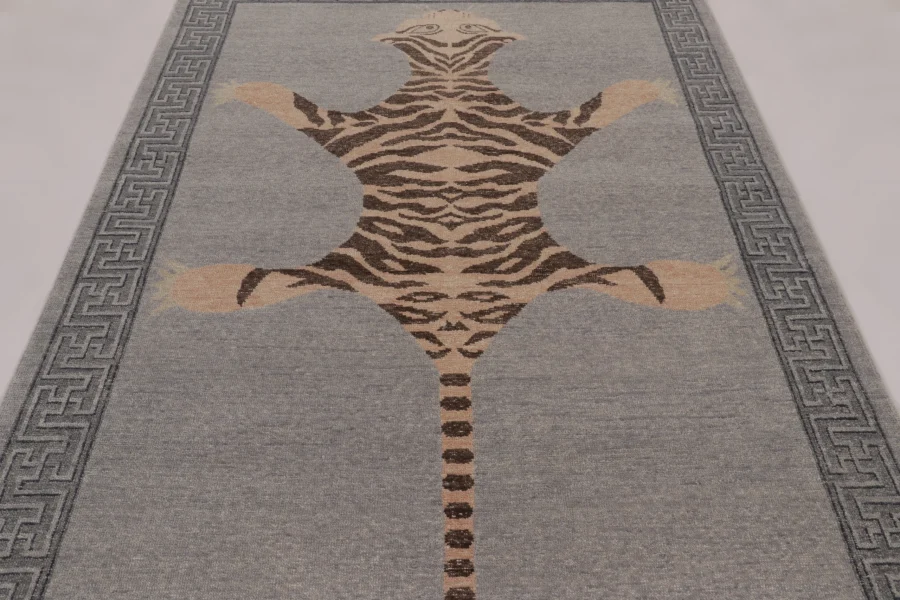 Modern Distressed Tiger Rug