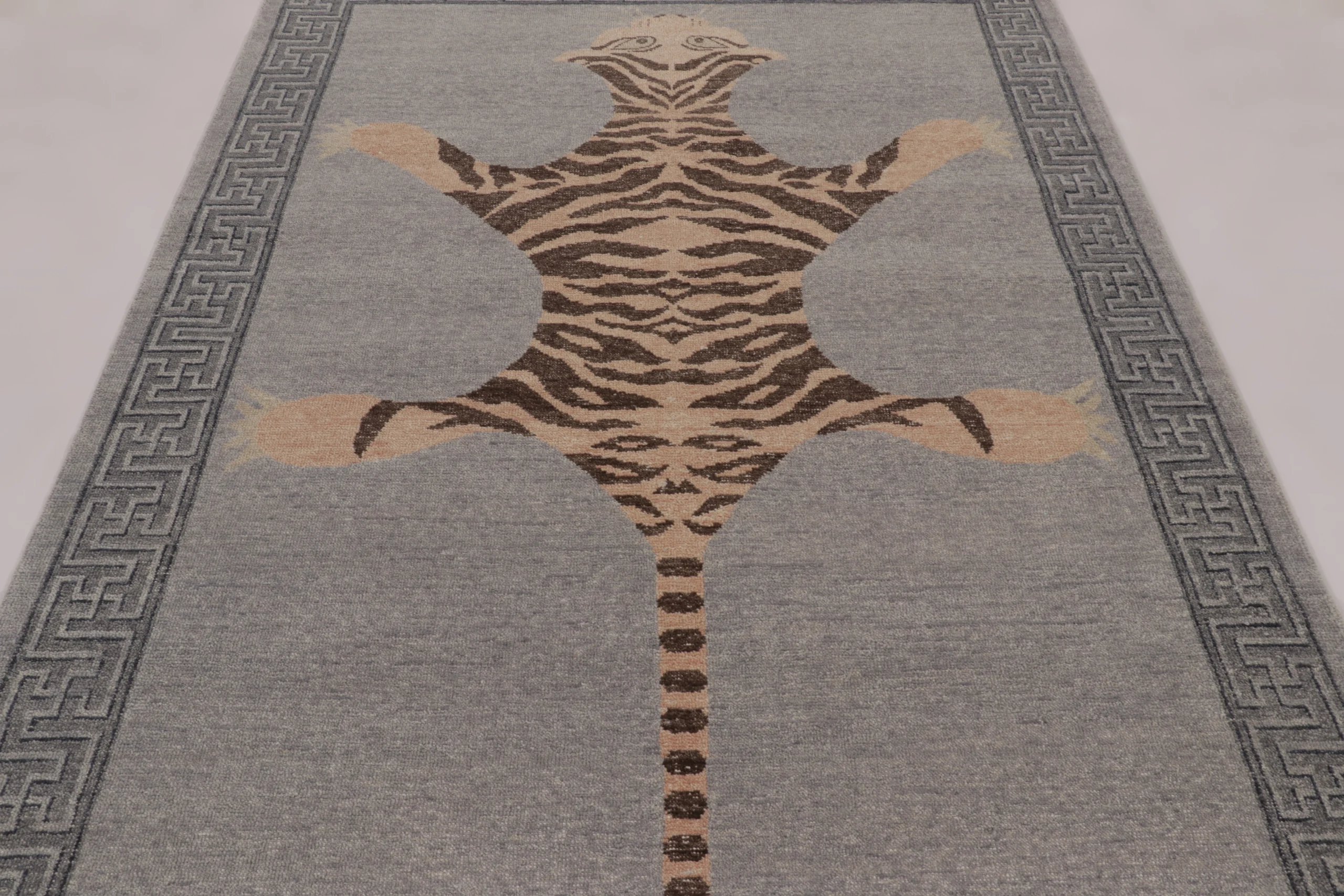 Modern Distressed Tiger Rug