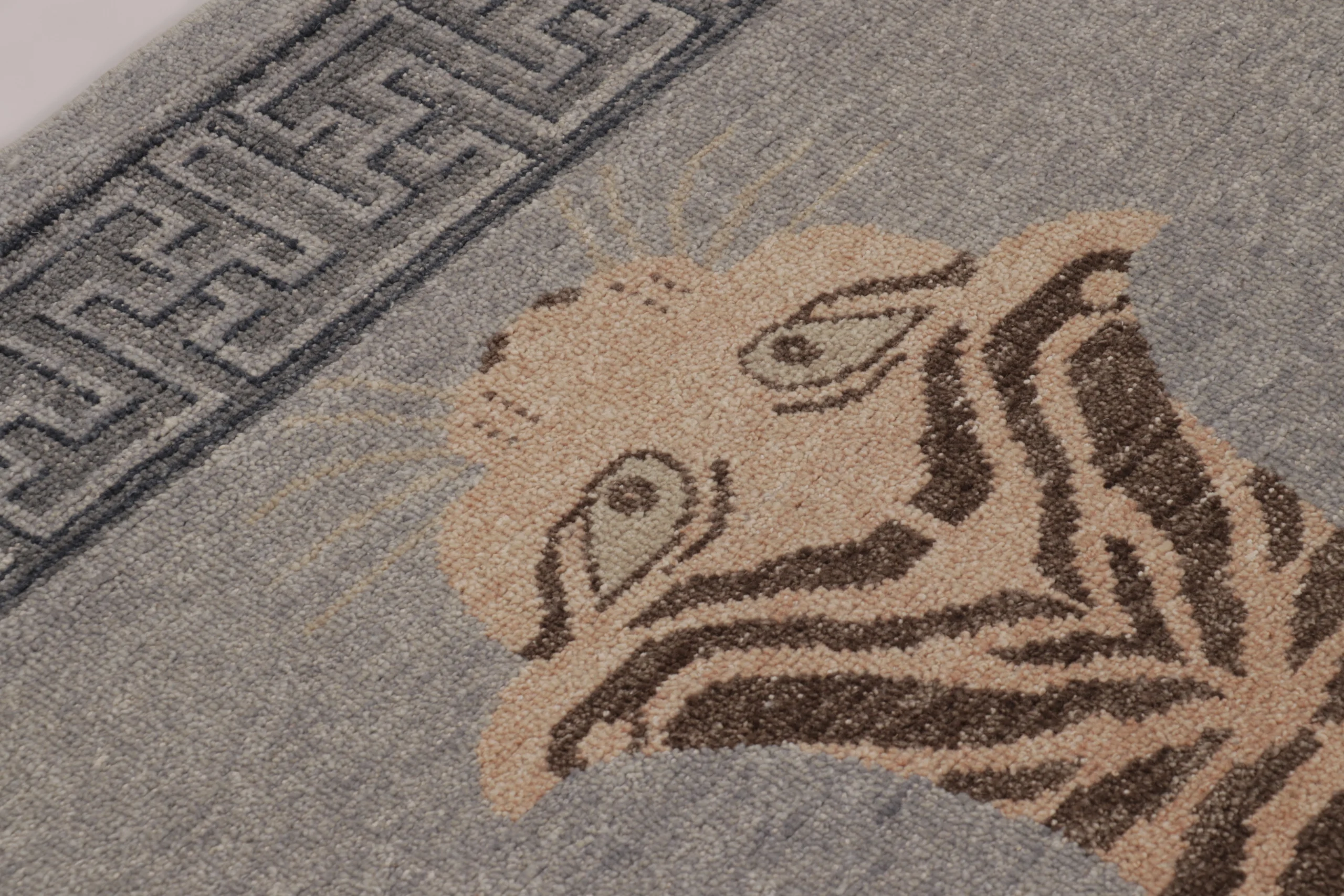 Modern Distressed Tiger Rug
