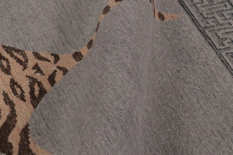 Modern Distressed Tiger Rug