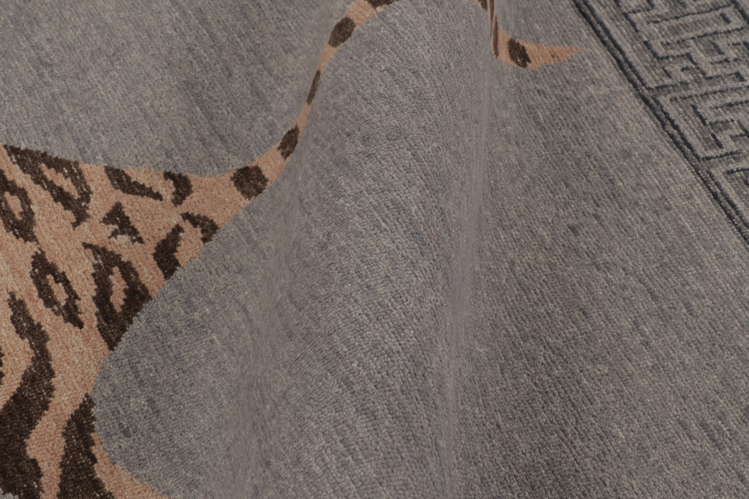 Modern Distressed Tiger Rug