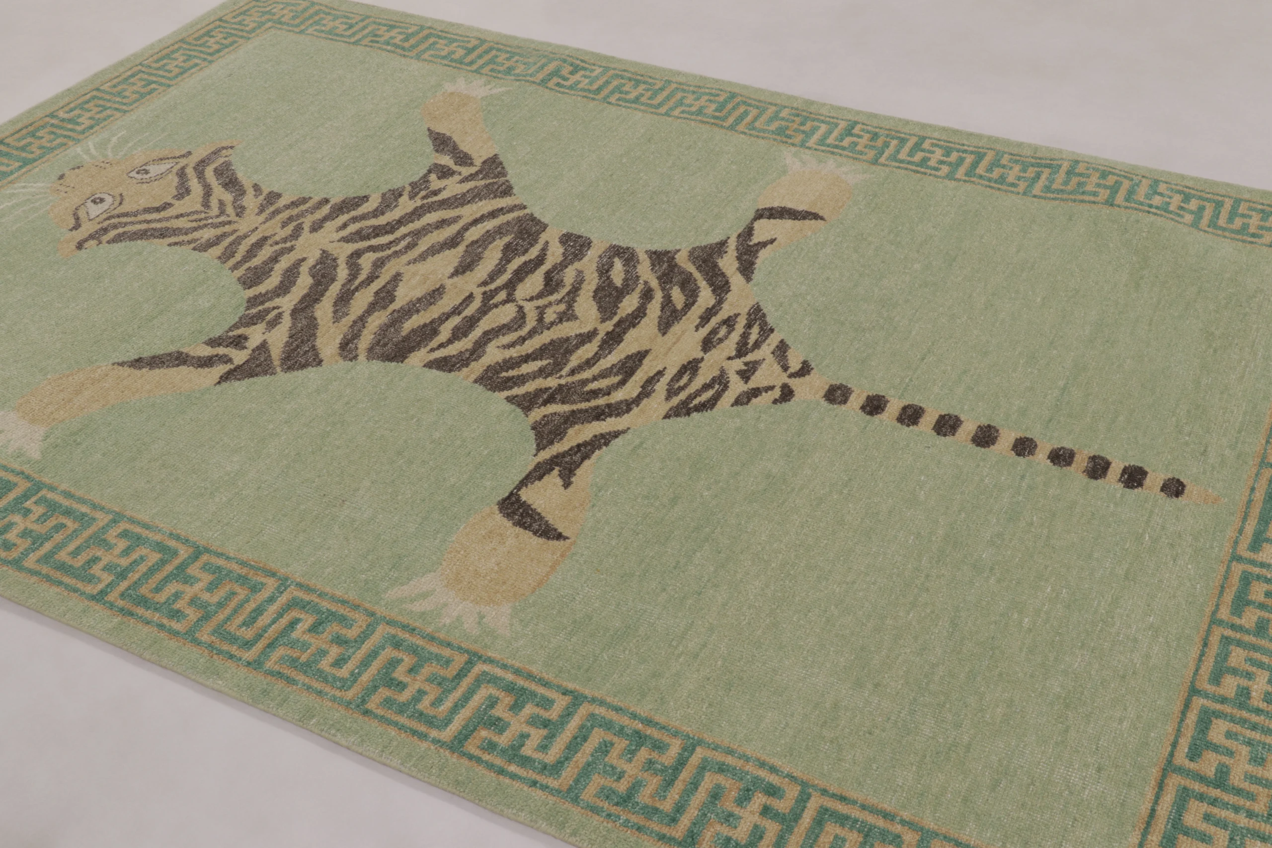 Modern Distressed Tiger Rug