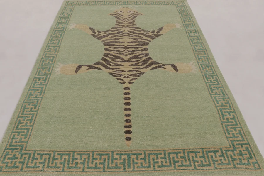 Modern Distressed Tiger Rug