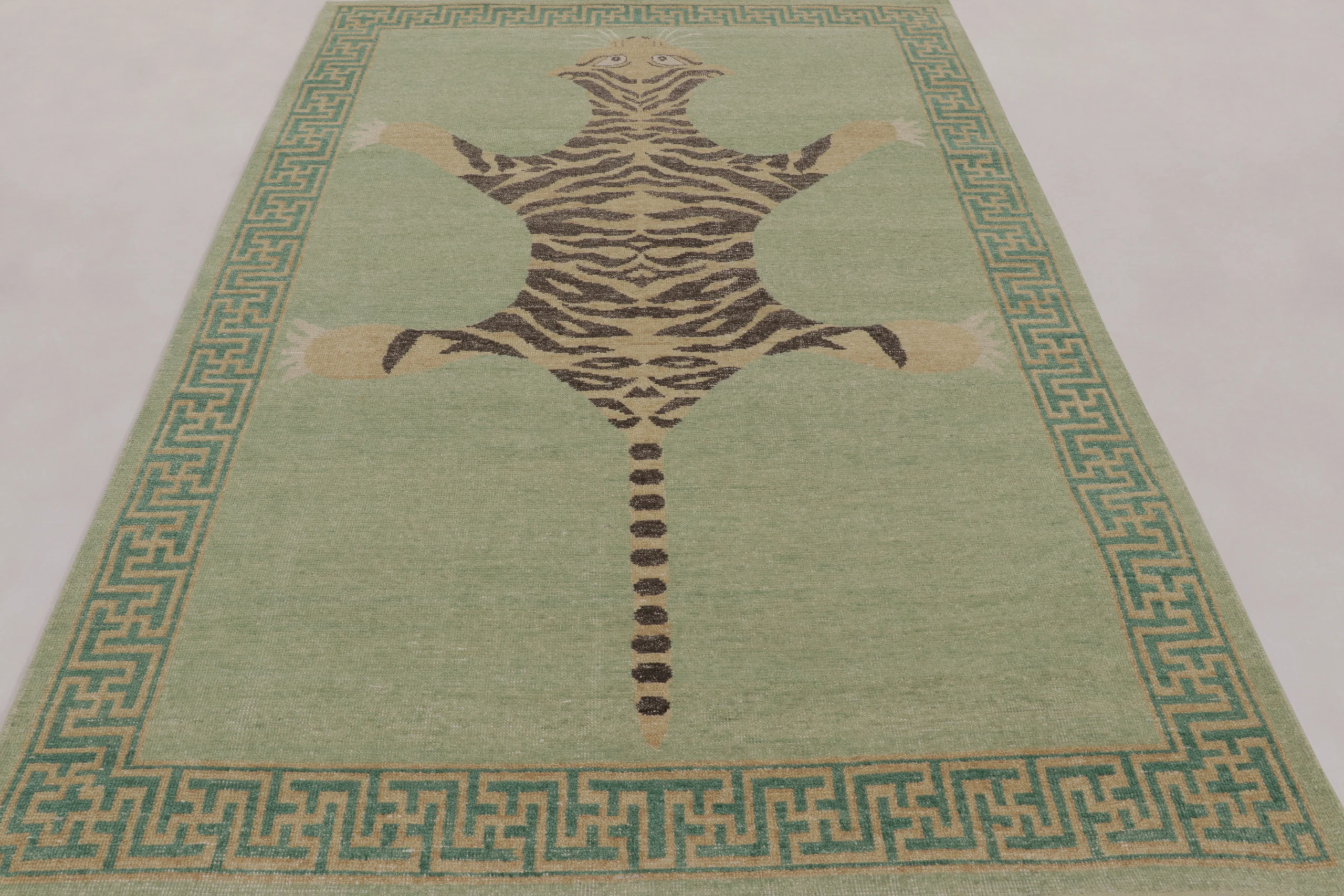 Modern Distressed Tiger Rug
