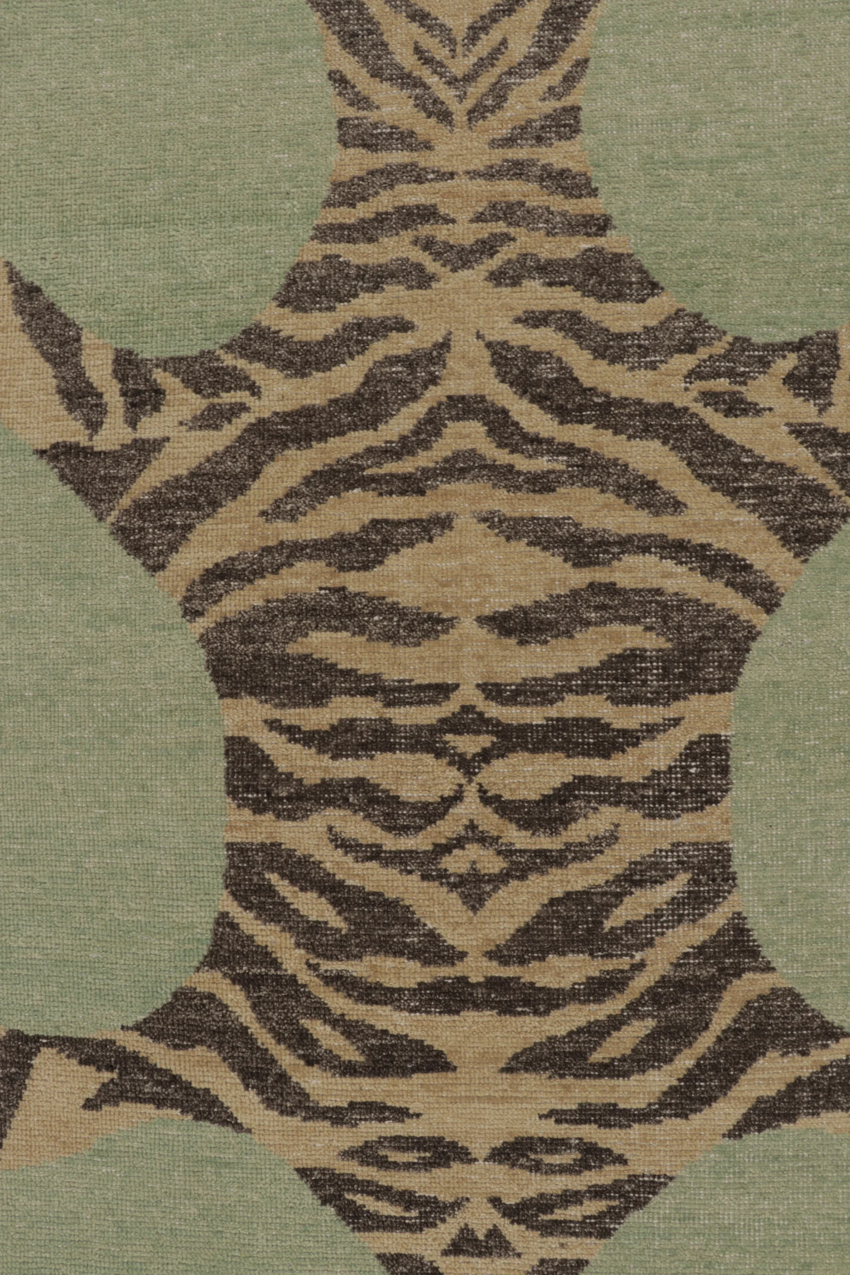 Modern Distressed Tiger Rug