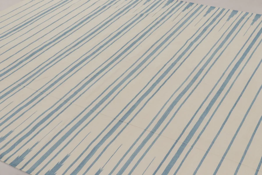 Contemporary Striped Dhurrie Flatweave Rug