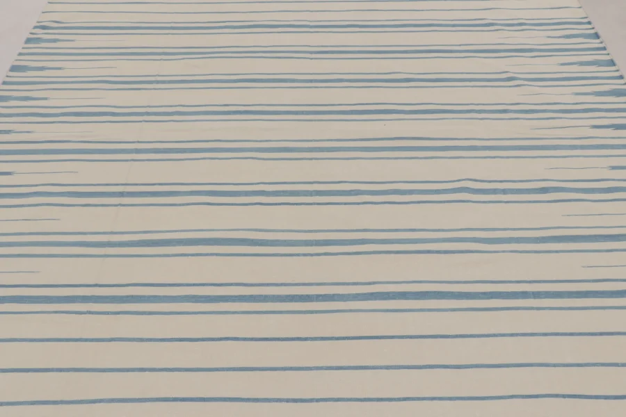 Contemporary Striped Dhurrie Flatweave Rug