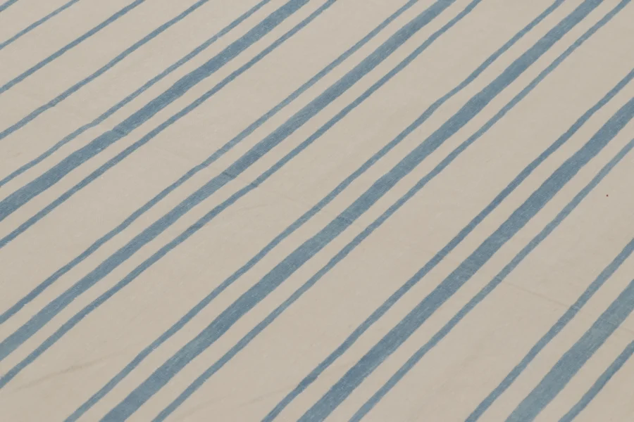 Contemporary Striped Dhurrie Flatweave Rug