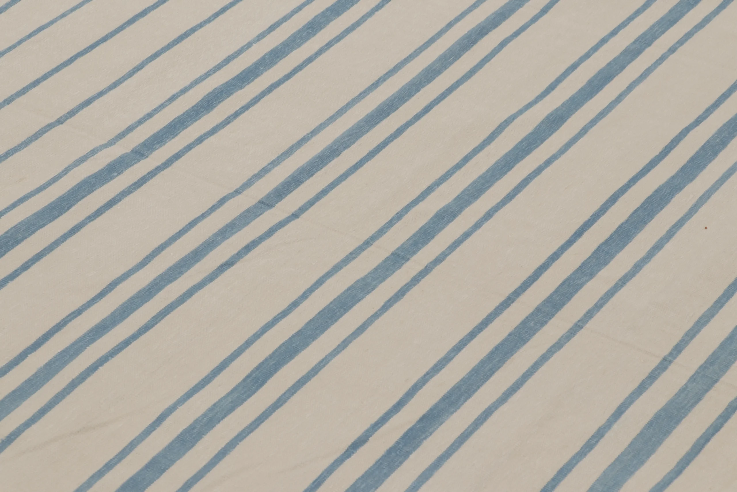 Contemporary Striped Dhurrie Flatweave Rug