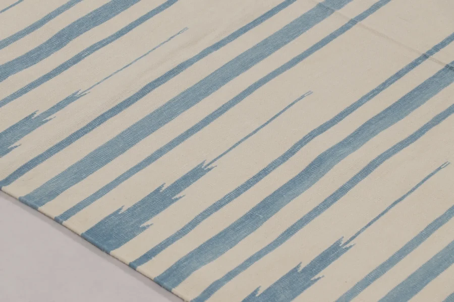 Contemporary Striped Dhurrie Flatweave Rug
