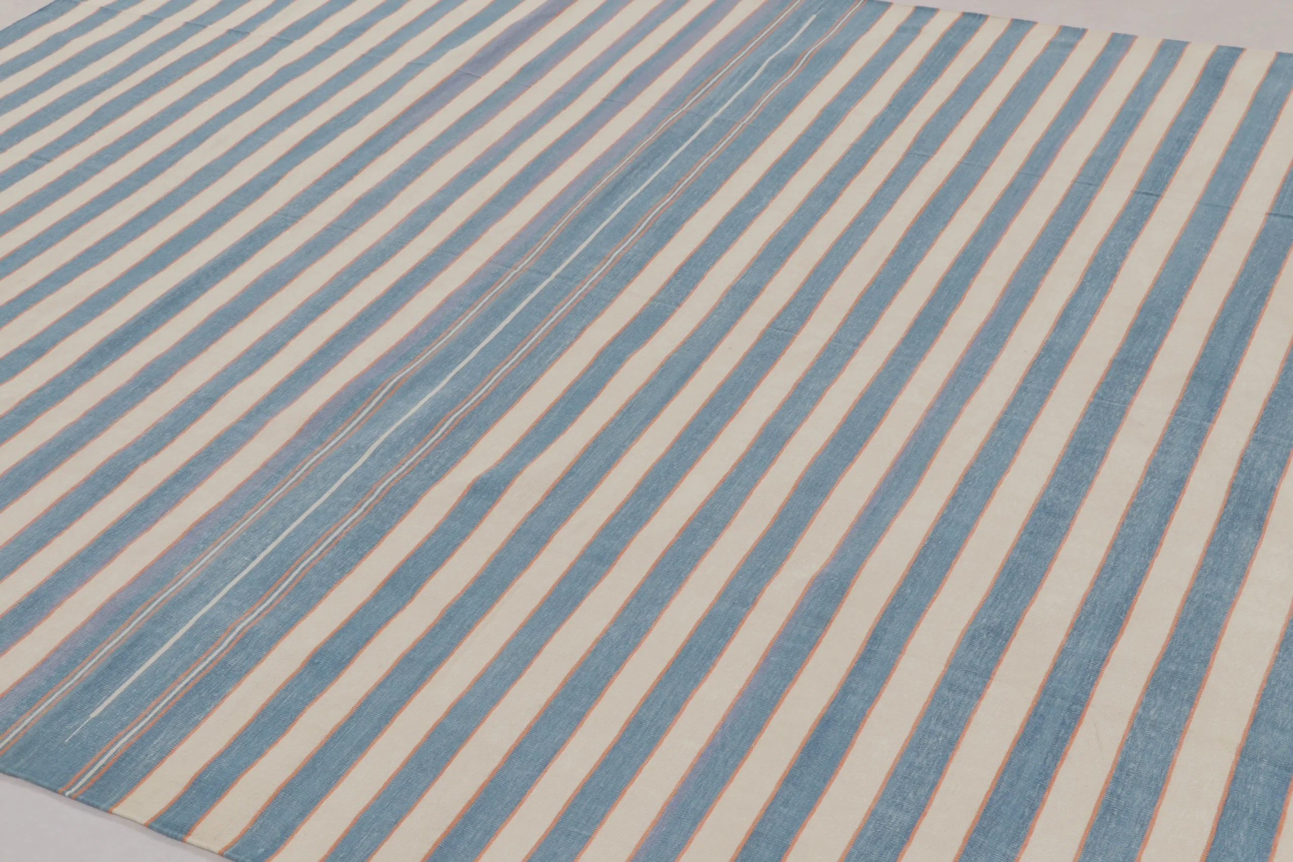 Contemporary Striped Dhurrie Flatweave Rug