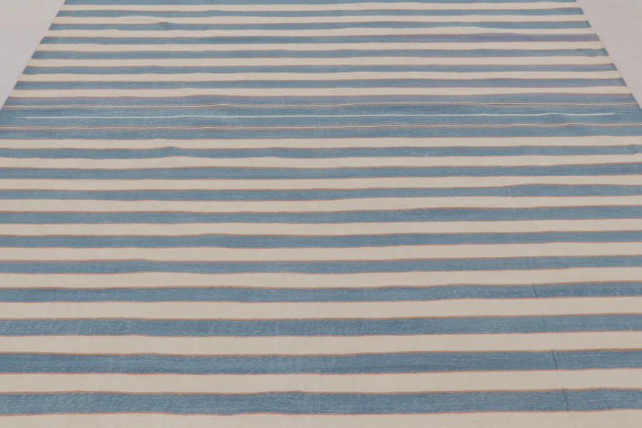 Contemporary Striped Dhurrie Flatweave Rug