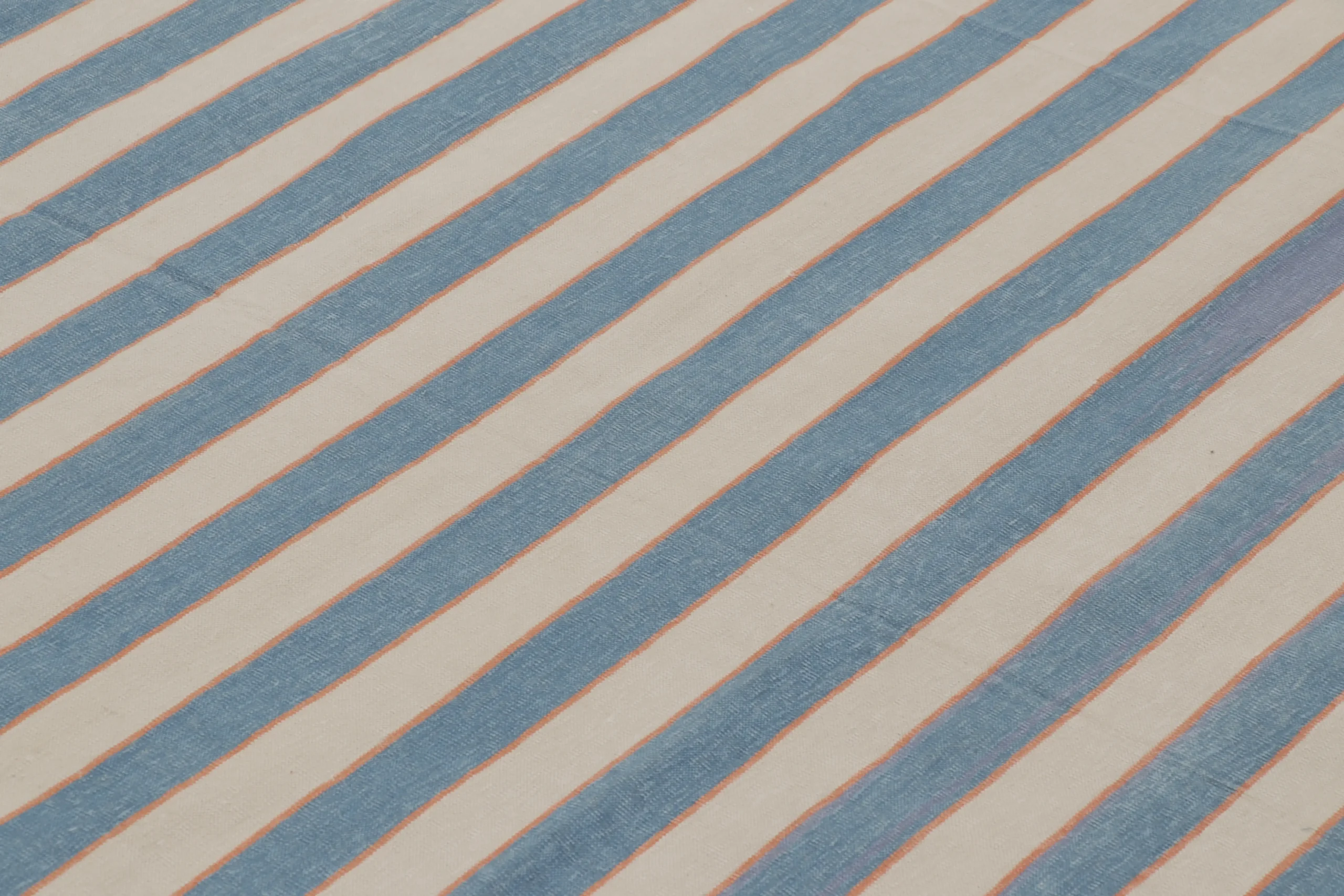 Contemporary Striped Dhurrie Flatweave Rug
