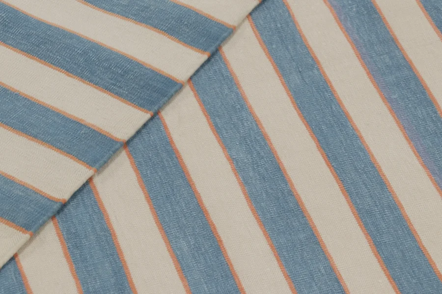 Contemporary Striped Dhurrie Flatweave Rug
