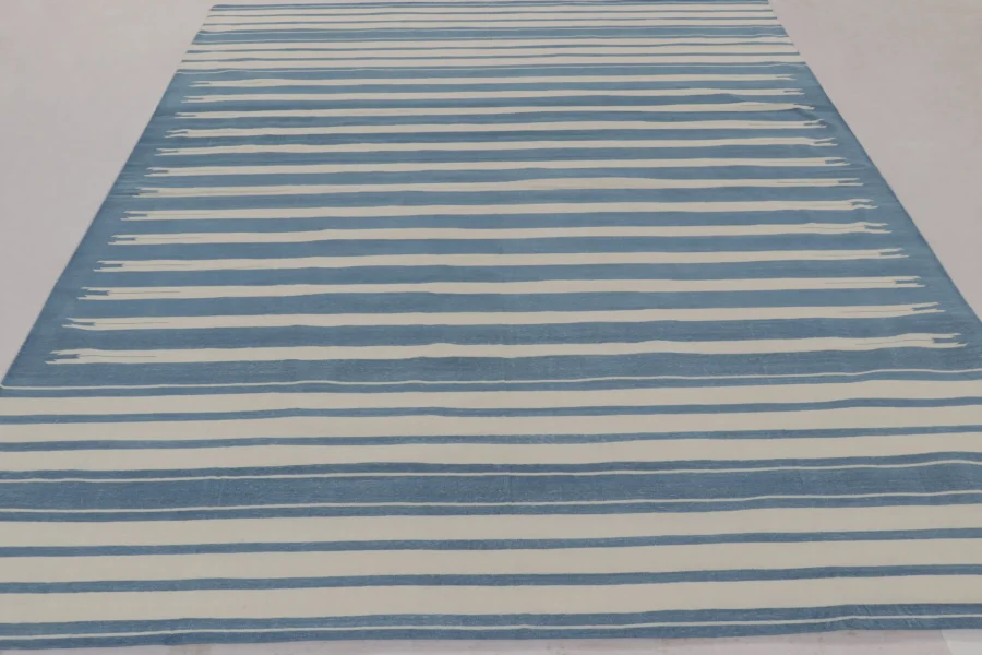 Contemporary Striped Dhurrie Flatweave Rug