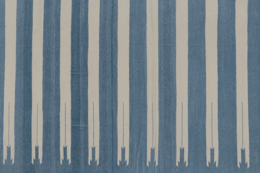 Contemporary Striped Dhurrie Flatweave Rug