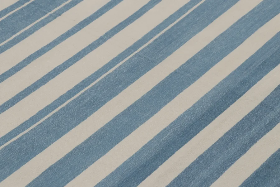 Contemporary Striped Dhurrie Flatweave Rug
