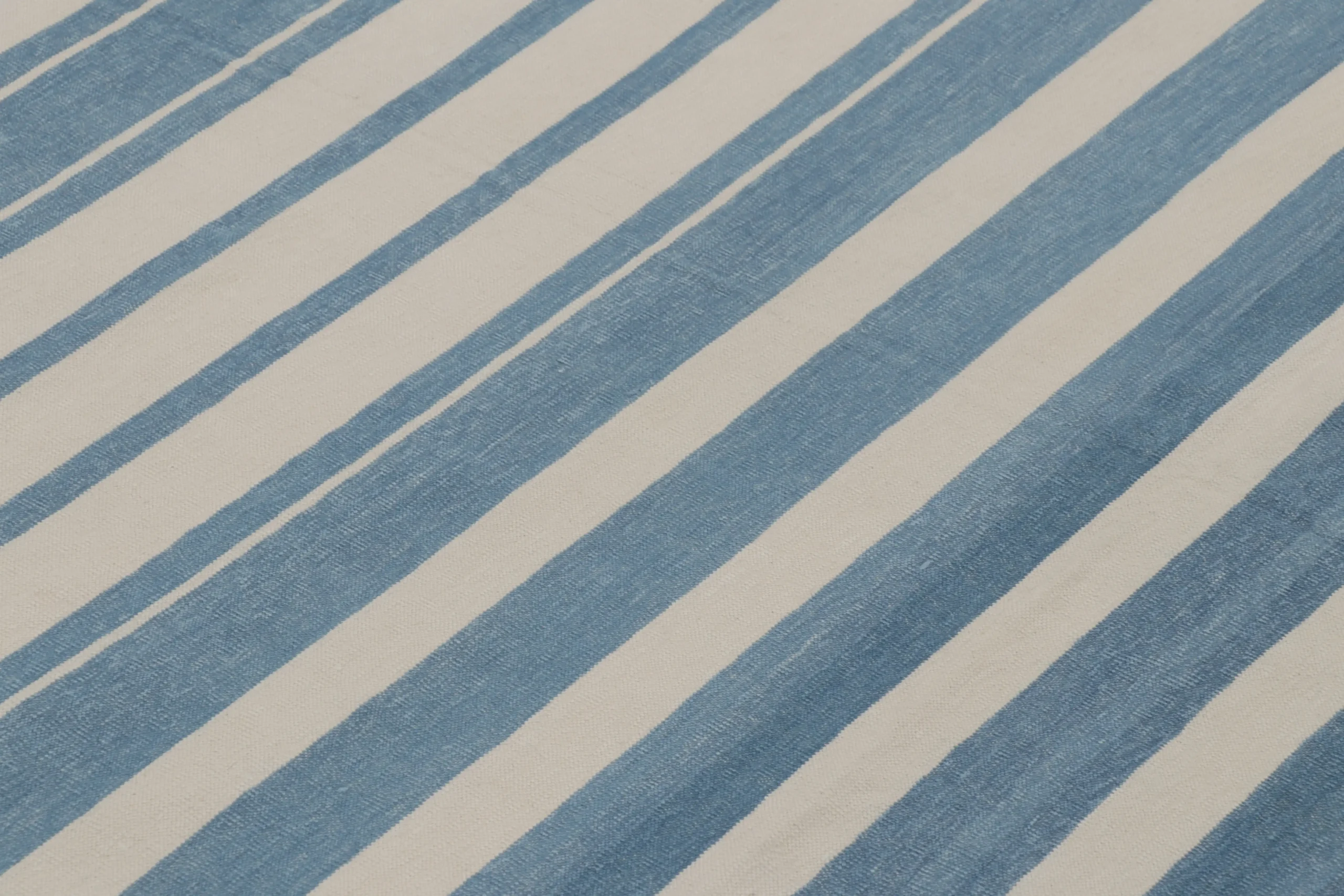 Contemporary Striped Dhurrie Flatweave Rug