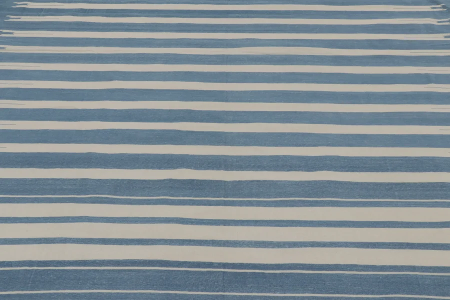 Contemporary Striped Dhurrie Flatweave Rug
