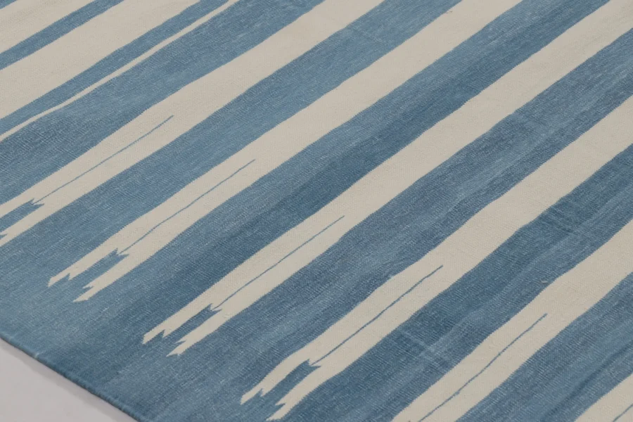 Contemporary Striped Dhurrie Flatweave Rug