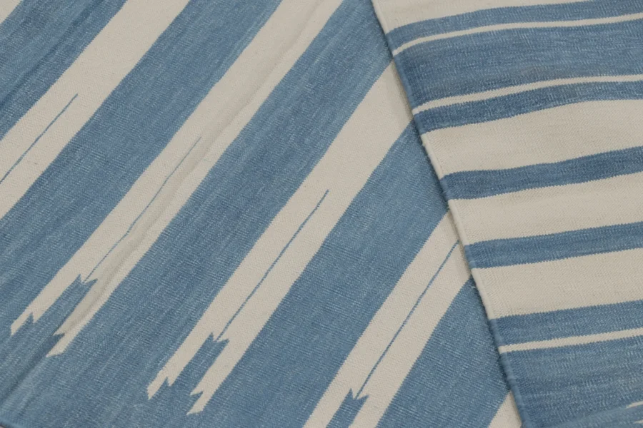 Contemporary Striped Dhurrie Flatweave Rug