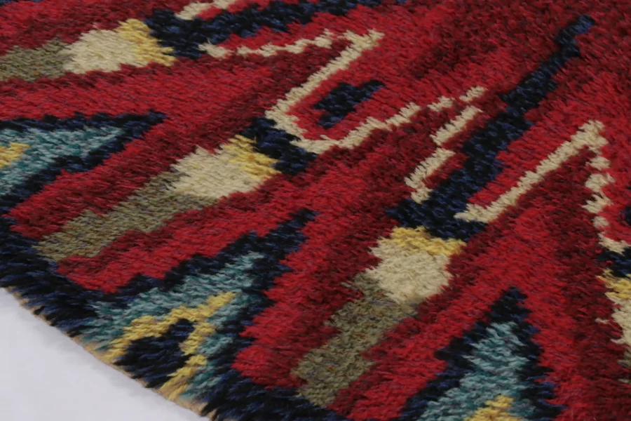 Vintage Swedish Rya Circle Rug