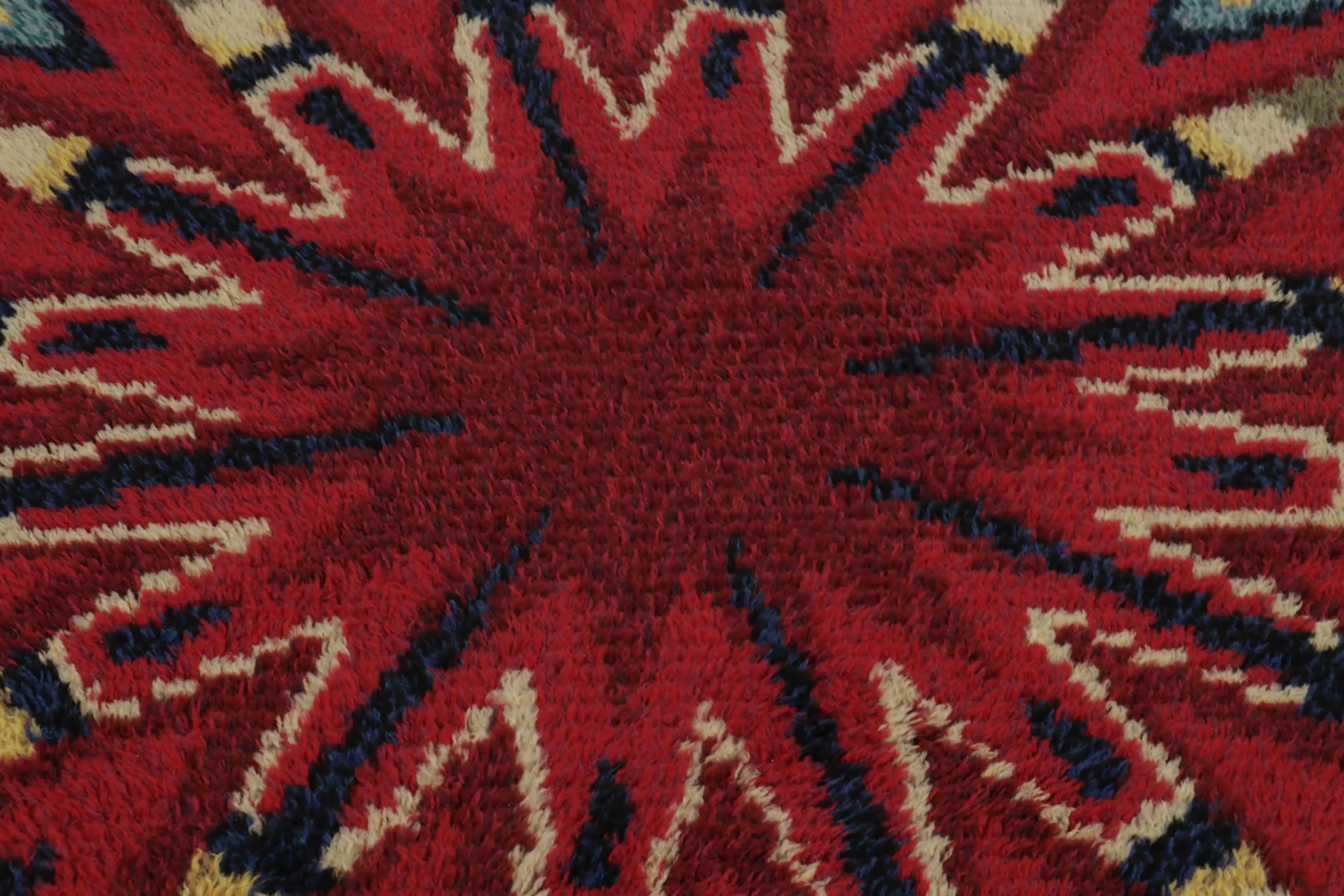 Vintage Swedish Rya Circle Rug