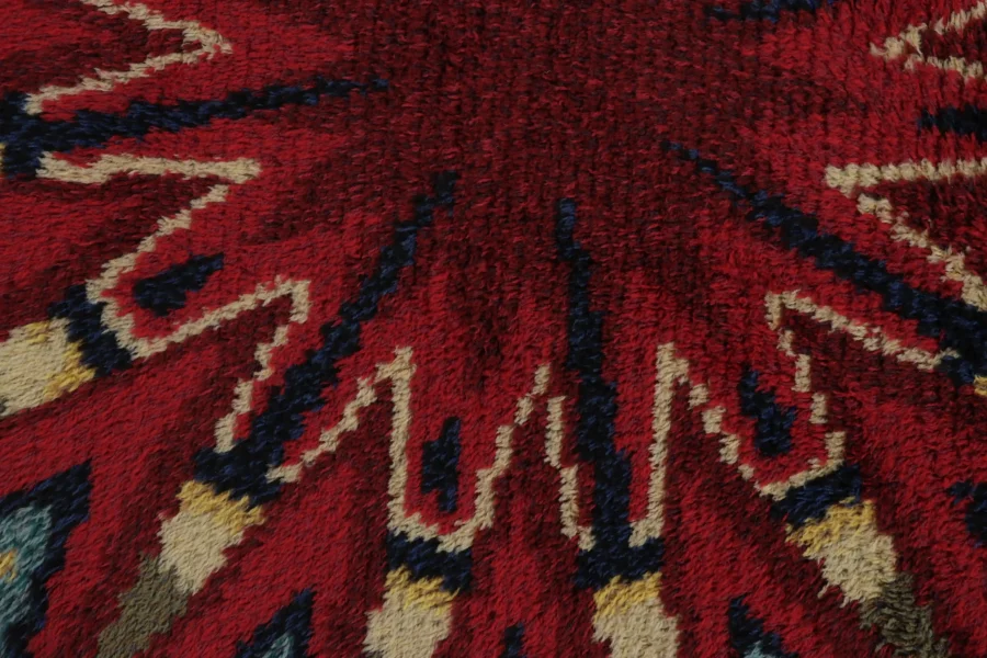 Vintage Swedish Rya Circle Rug
