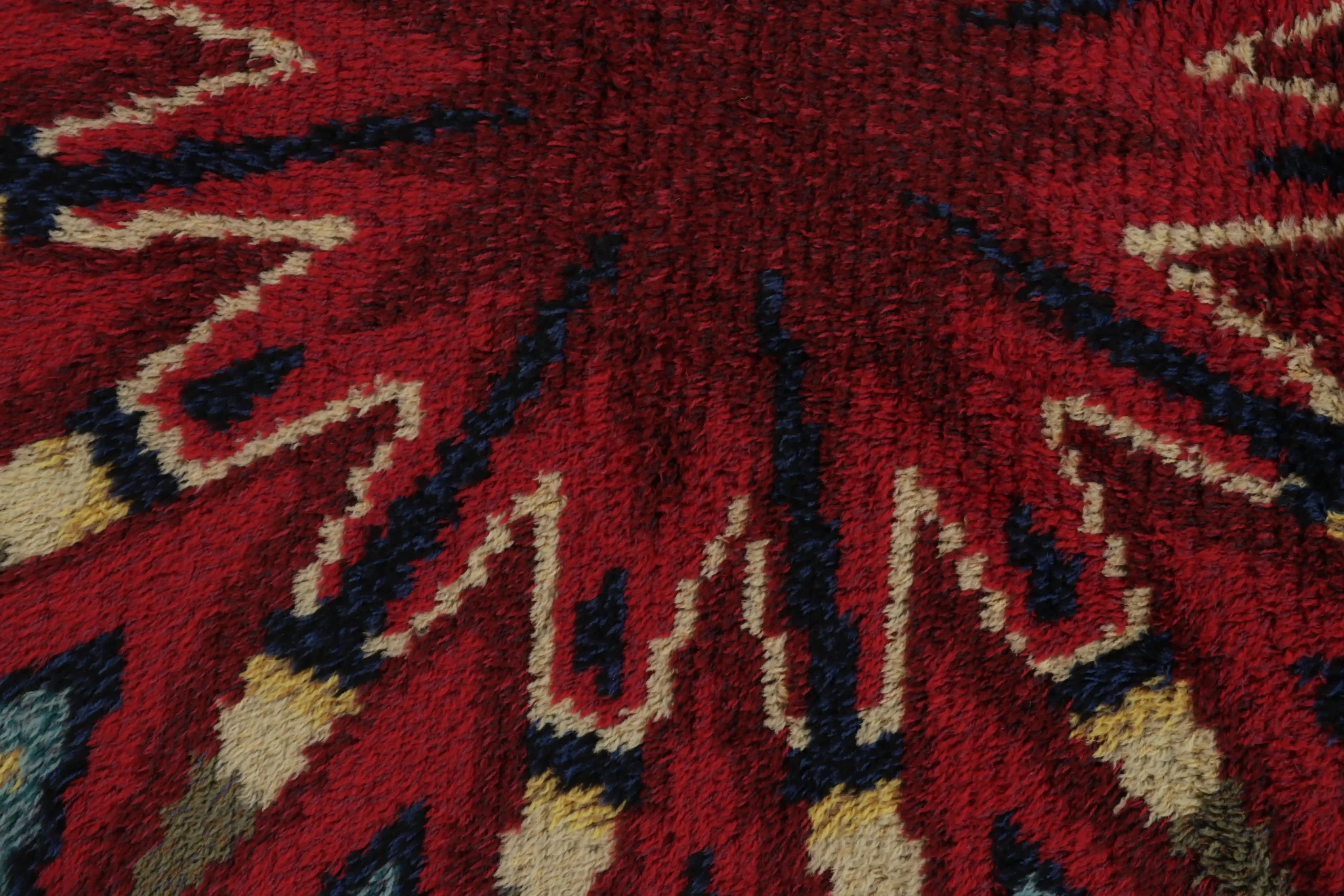 Vintage Swedish Rya Circle Rug