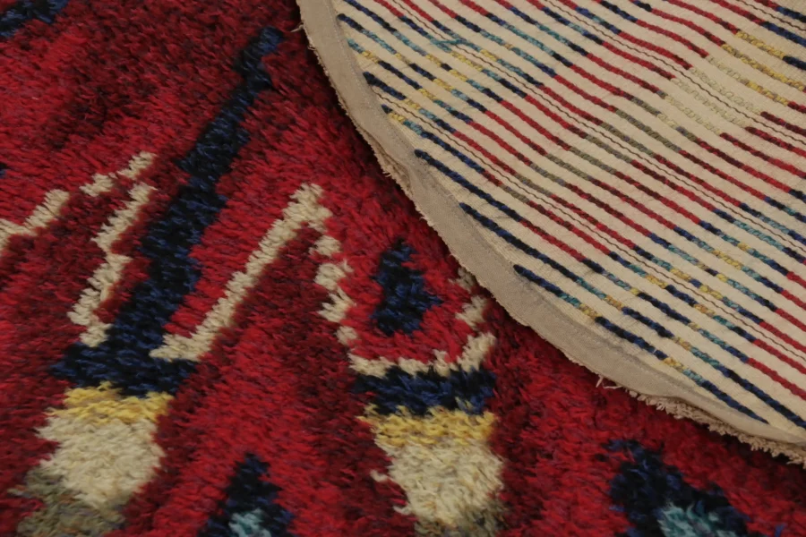 Vintage Swedish Rya Circle Rug