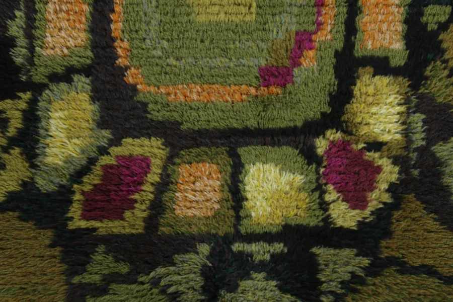 Vintage Swedish Rya Rug