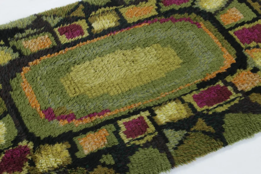Vintage Swedish Rya Rug