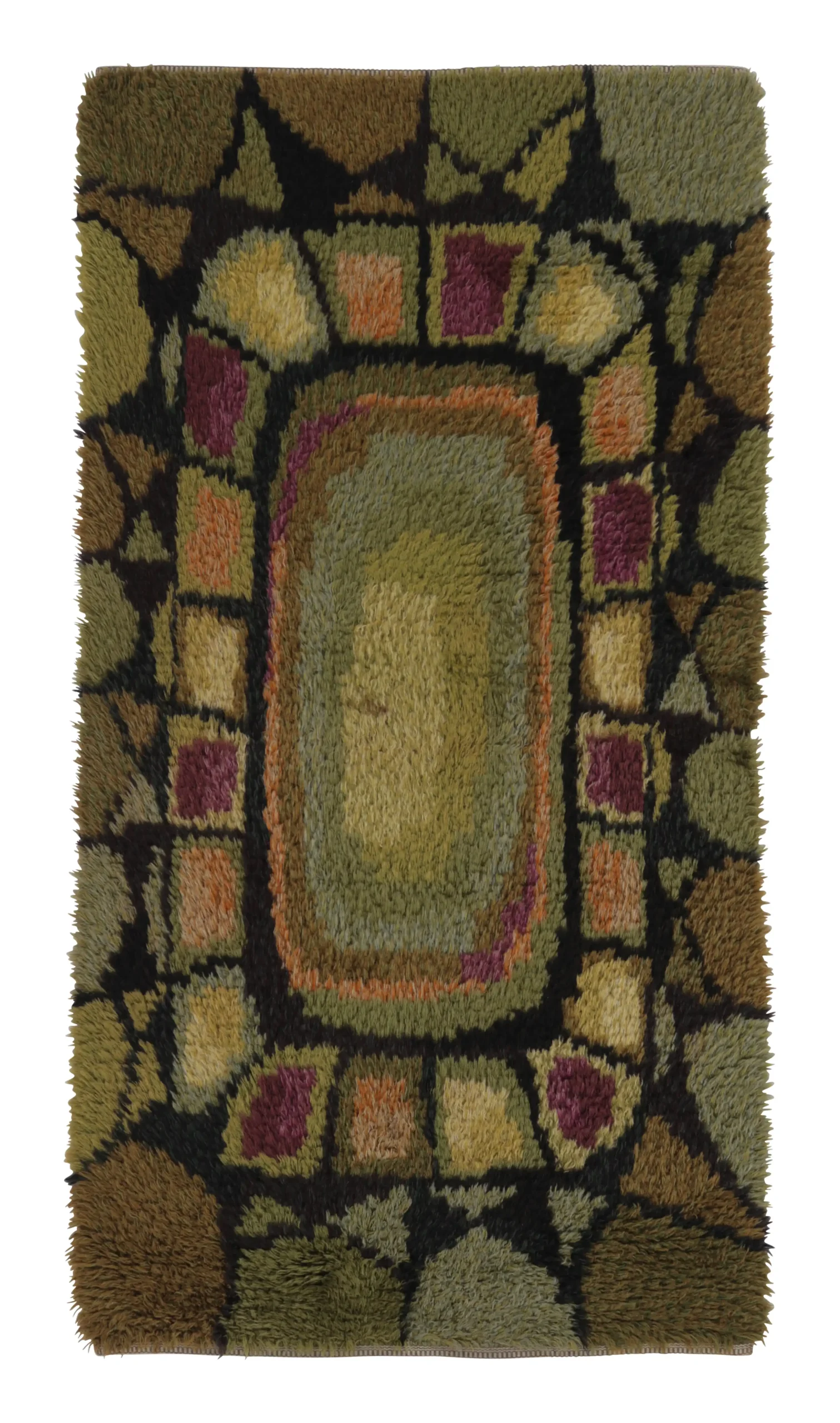 Vintage Swedish Rya Runner Rug